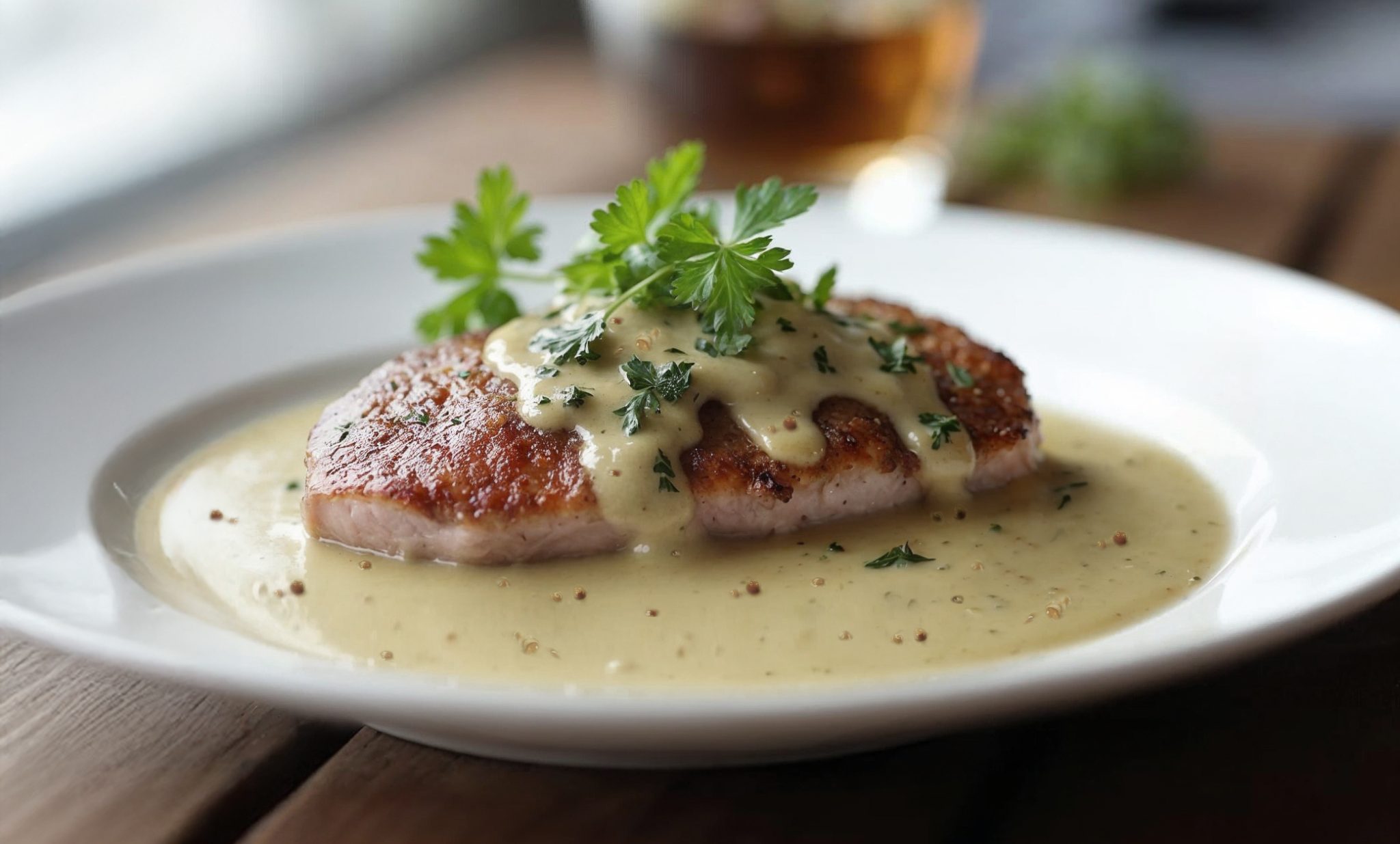 Escalope de veau à la moutarde - French Bidoche